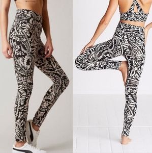 FP Movement City Slicker Moto Leggings, Black Floral Print, Size M